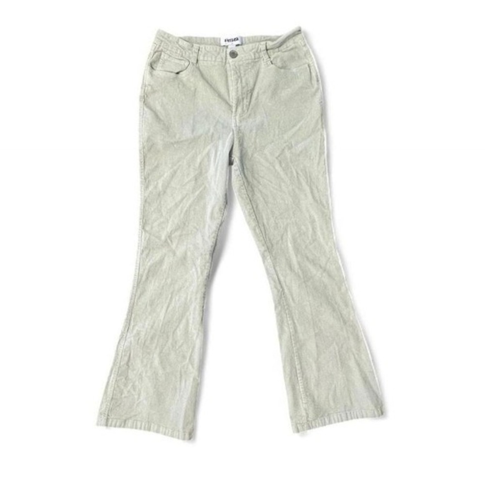 RSQ Corduroy Flare Pants Mens 30 Sage Green Excellent Ribbed Mid Rise Stretch